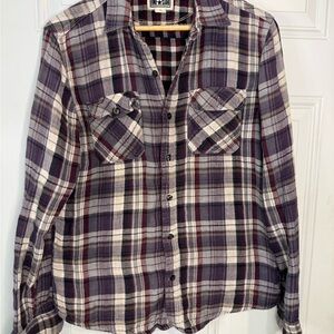 Plaid Button-Up Shirt with Pockets